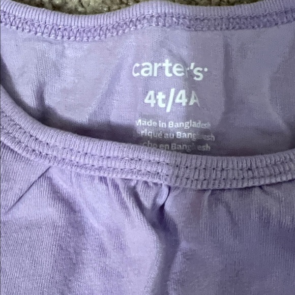 Carter’s Purple Long Sleeve Top and Gray Pants Set - Picture 2 of 3
